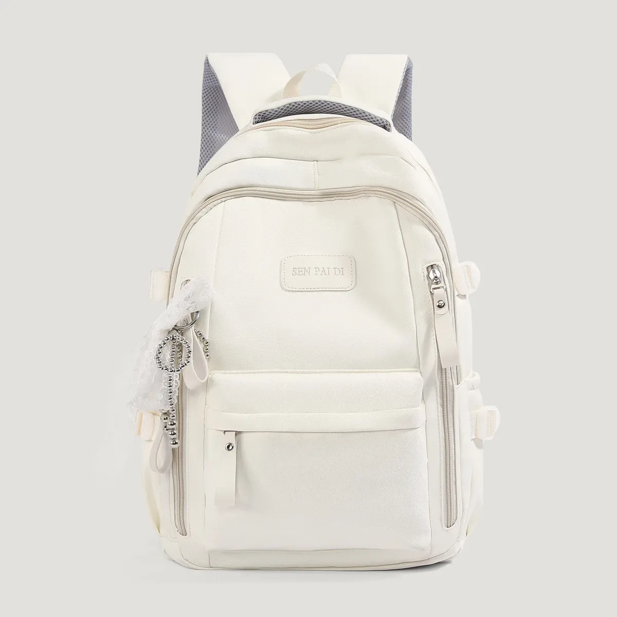 nouveau sac à dos imperméable grande capacité pour femme avec pendentif en dentelle, sacs d'école tendance pour ordinateur portable, sac de voyage mignon pour fille