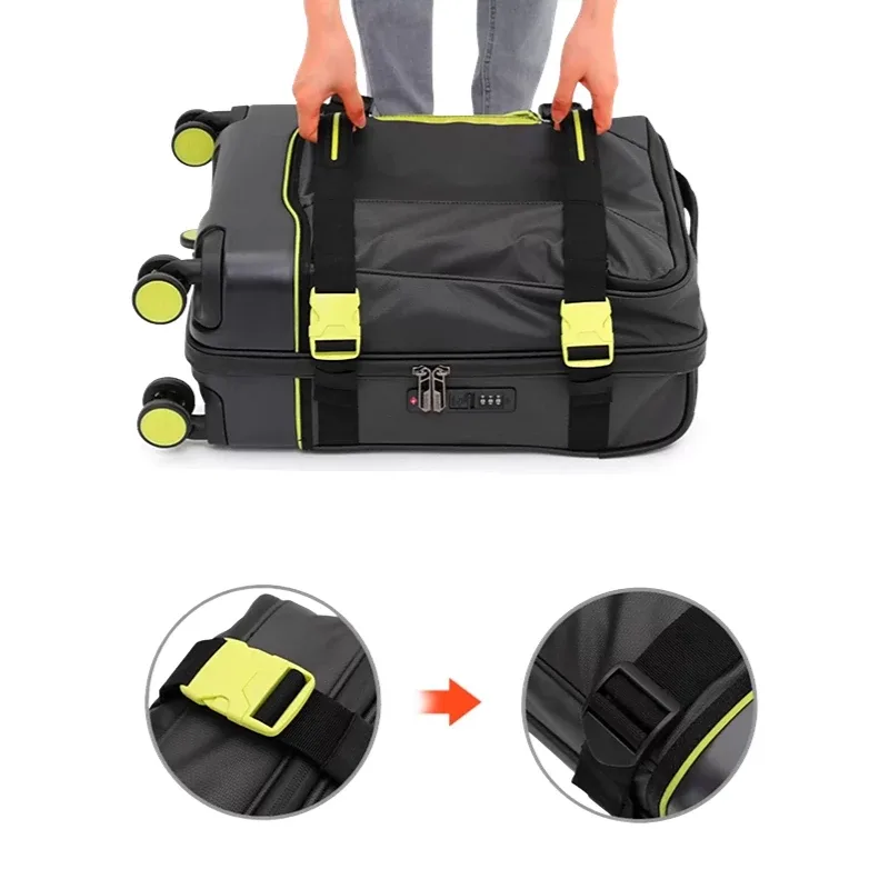 valise légère en tissu oxford de 20/24/28 pouces, roues à roulettes, sac de chariot de grande capacité pour voyage