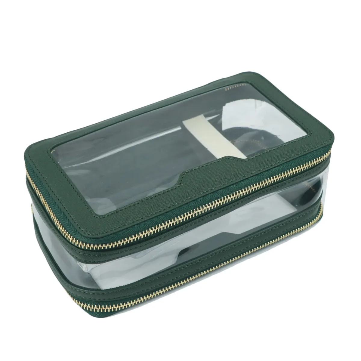 sac à cosmétiques de voyage en cuir saffiano personnalisé, trousse de toilette étanche à la mode, nouveau sac de rangement de maquillage, sac à cosmétiques en tpu transparent