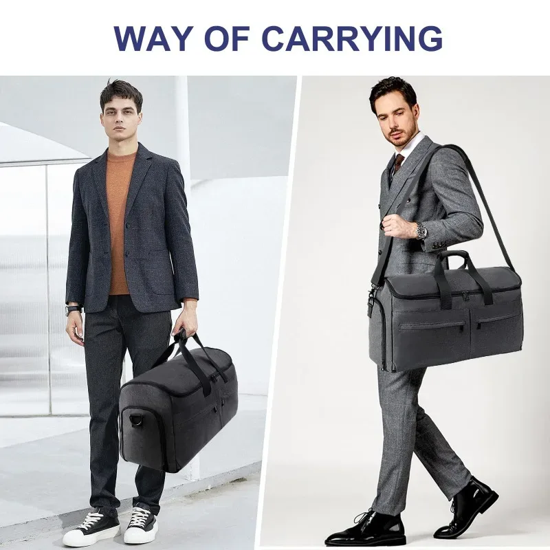 sac de rangement multifonctionnel de grande capacité pour hommes, sac de voyage d'affaires étanche, sac de rangement portable à bandoulière pour vêtements et costumes, 2025