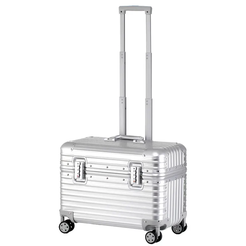 tout en alliage d'aluminium et de magnésium, bagage du capitaine, boîtier pour appareil photo à rabat supérieur, valise de cabine 18/20 pouces, boîtier de chariot 22/24 pouces