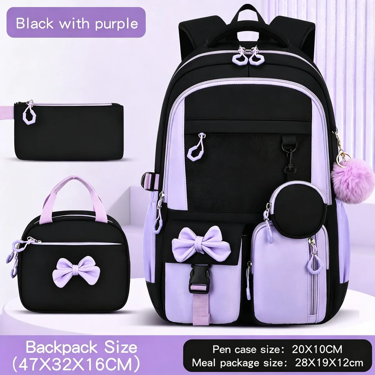 ensemble de sacs d'école pour enfants, grand sac à dos kawaii pour filles, sac à dos d'école primaire, sac à livres pour enfants, sac à dos de voyage étanche pour ordinateur portable
