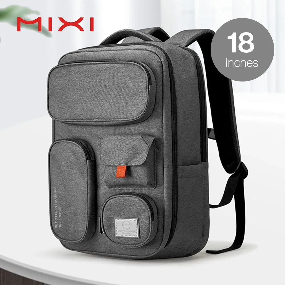 mixi sac à dos extérieur femmes sac de voyage 18 pouces hommes sac à dos étanche ordinateur portable blanc noir bleu