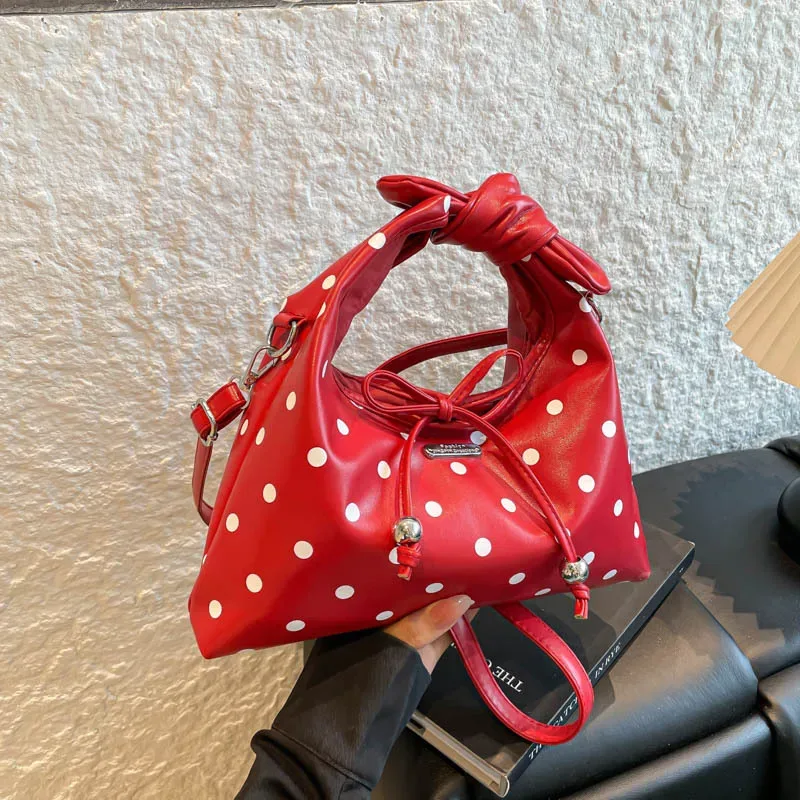 petit sac à main tendance en cuir, sac à bandoulière à pois, sac polyvalent pour femmes, accessoires féminins