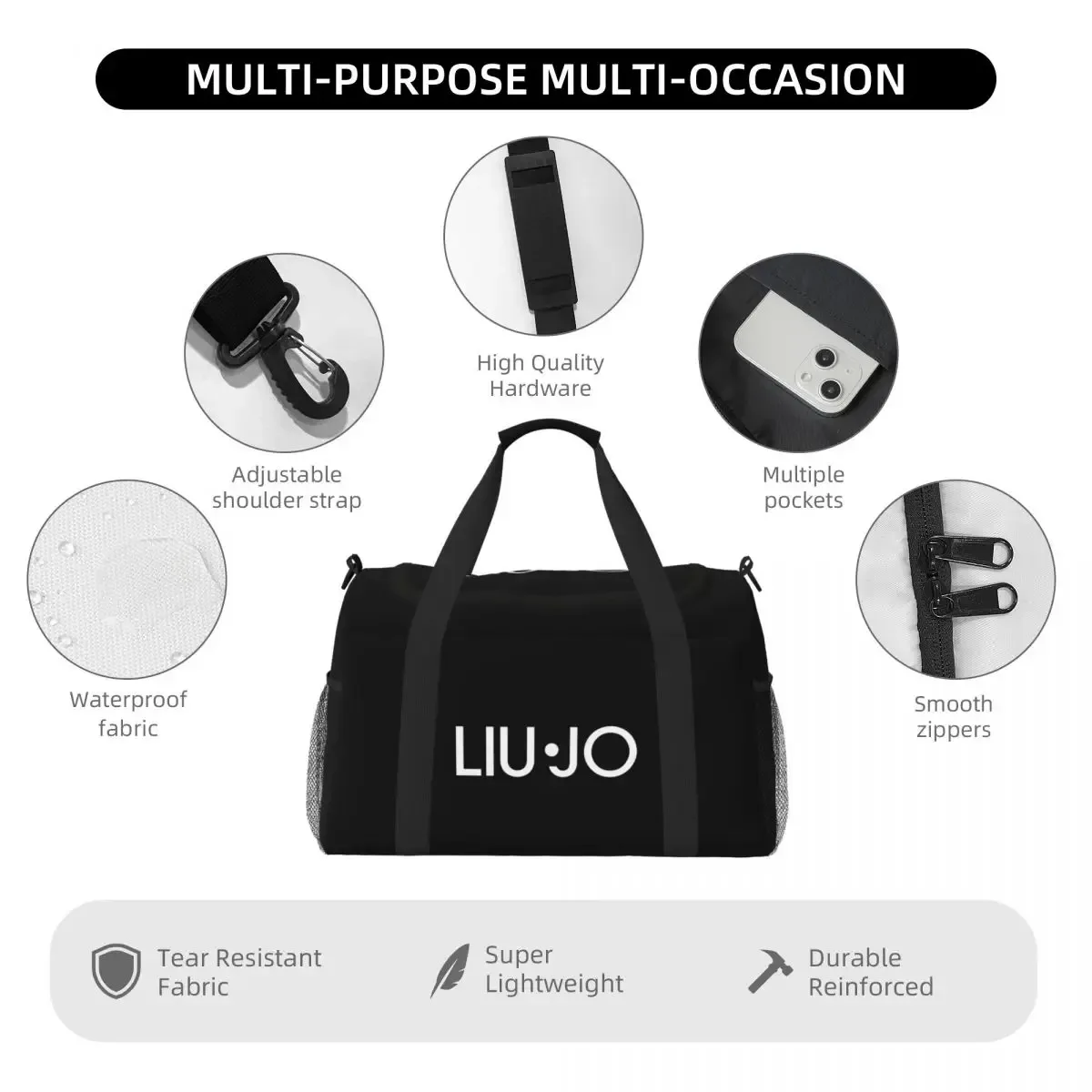 sac de voyage portable liu-jo, sac de sport et de fitness de grande capacité, sac de voyage à bandoulière