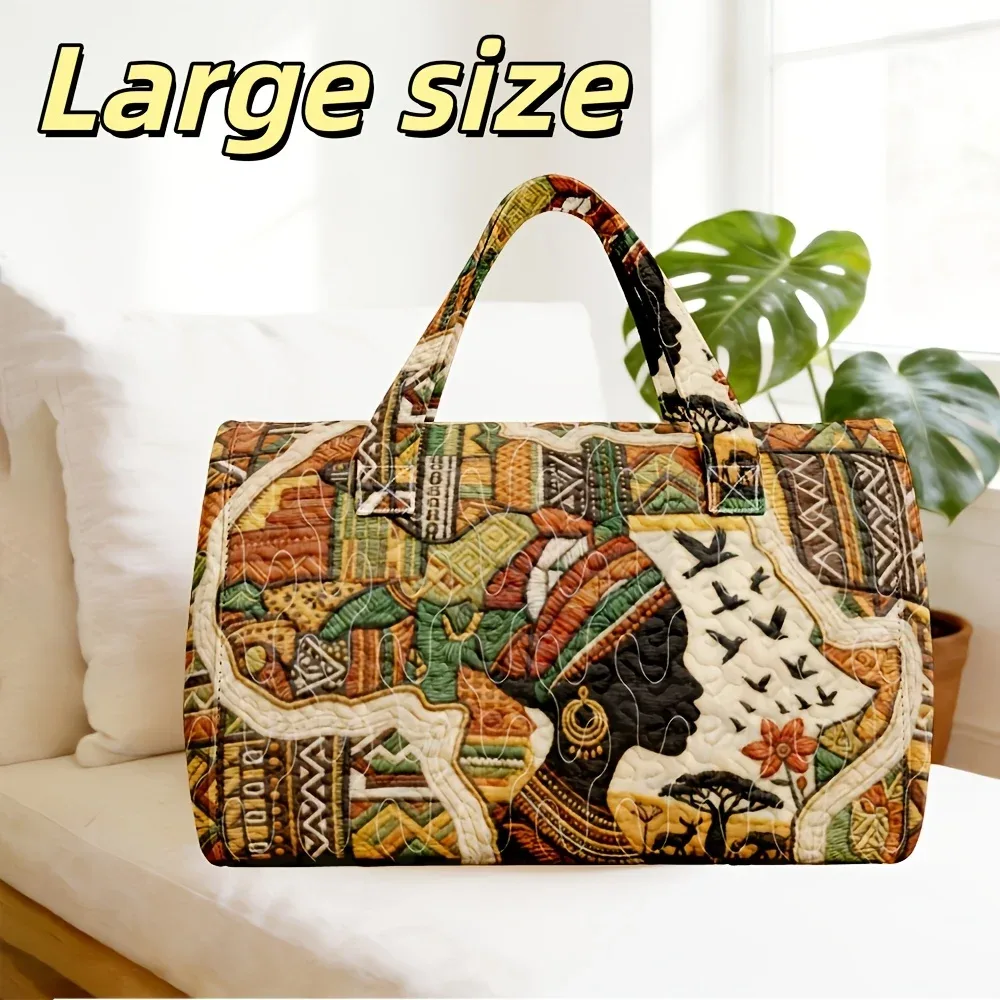 sac de voyage africain matelassé 3d pour femme, sac de week-end bohème avec imprimé carte africaine féminine, sac spécial festival