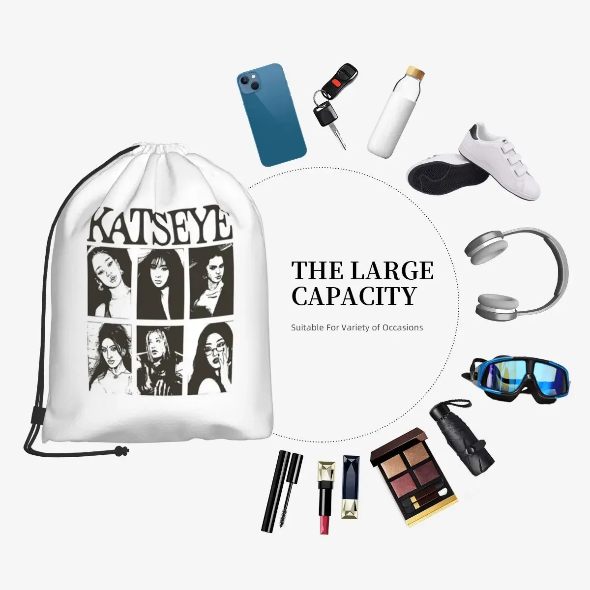 sacs à dos katseye eyekon kpop pour fans, sacs à cordon décontractés, sacs de sport, sacs à livres pour les voyages et l'école