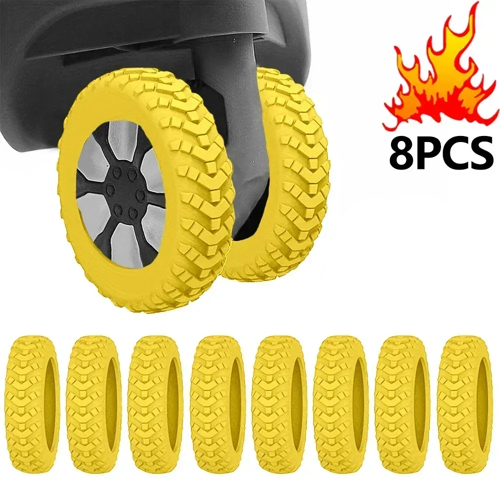 roues universelles pour valises, 8 pièces, roulettes en silicone résistantes à l'usure, pour valises