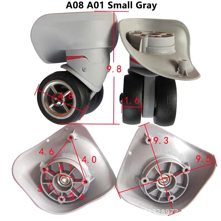 a01 a08 a-08 roues d'avion silencieuses boîtier de chariot bagages roue universelle valise réparation accessoires roues de remplacement roulette