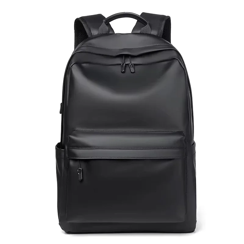 nouvelle mode hommes sac à dos en cuir pu sacs d'école noirs pour adolescent 15.6 pouces sacs à dos d'ordinateur portable mochila masculina de haute qualité