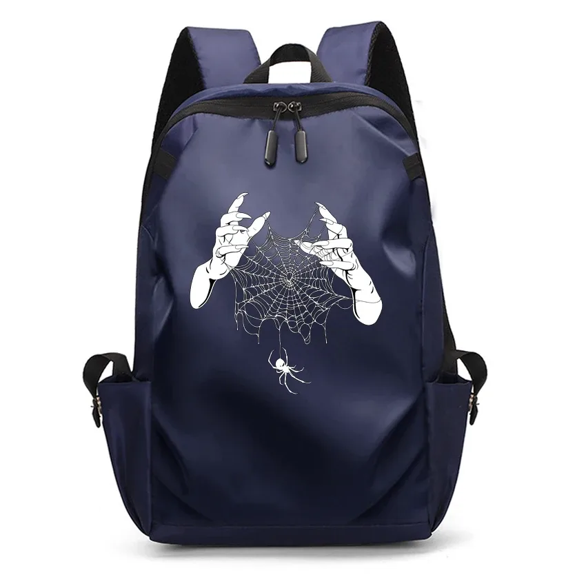 sacs à dos pour ordinateur portable imprimés motif araignée pour hommes, sacs d'école noirs pour adolescents, filles et garçons, sac à dos universitaire avec chargement usb