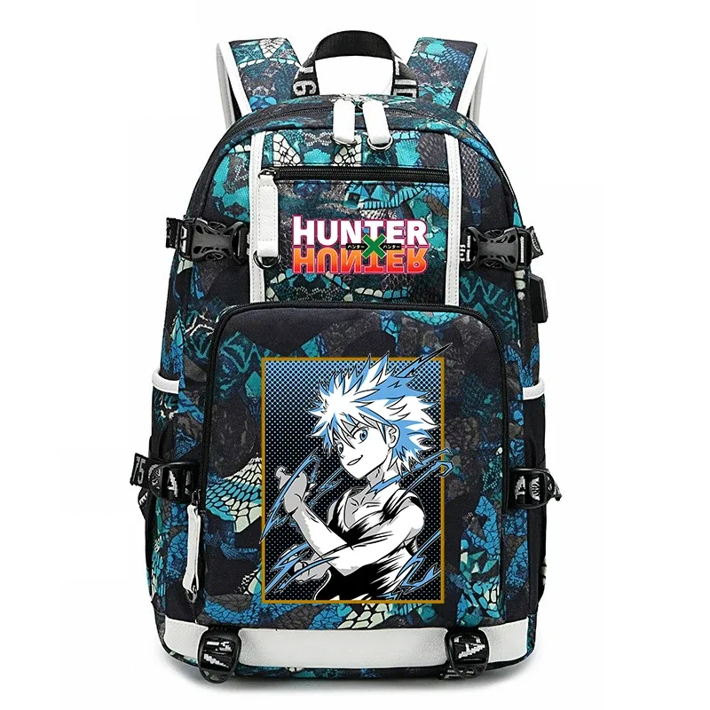 sac à dos imprimé hunter x hunter, grande capacité, pour étudiants, enfants, adolescents, voyage scolaire, sac à dos de voyage