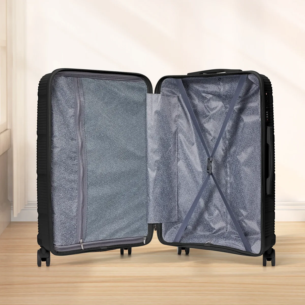 valise de voyage à roulettes, valise d'embarquement à main, ensemble de cabine avec étui à cosmétiques, roues tournantes, valise à roulettes de voyage, 13 ", 20"
