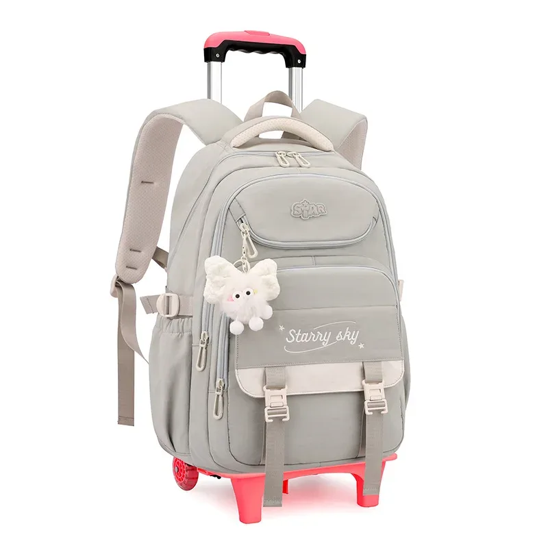 sac à dos scolaire pour enfants avec roulettes, sac à dos à roulettes pour filles, sac à dos d'étudiant, 2/6 roues, sac à dos scolaire à roulettes, sac à livres pour enfants
