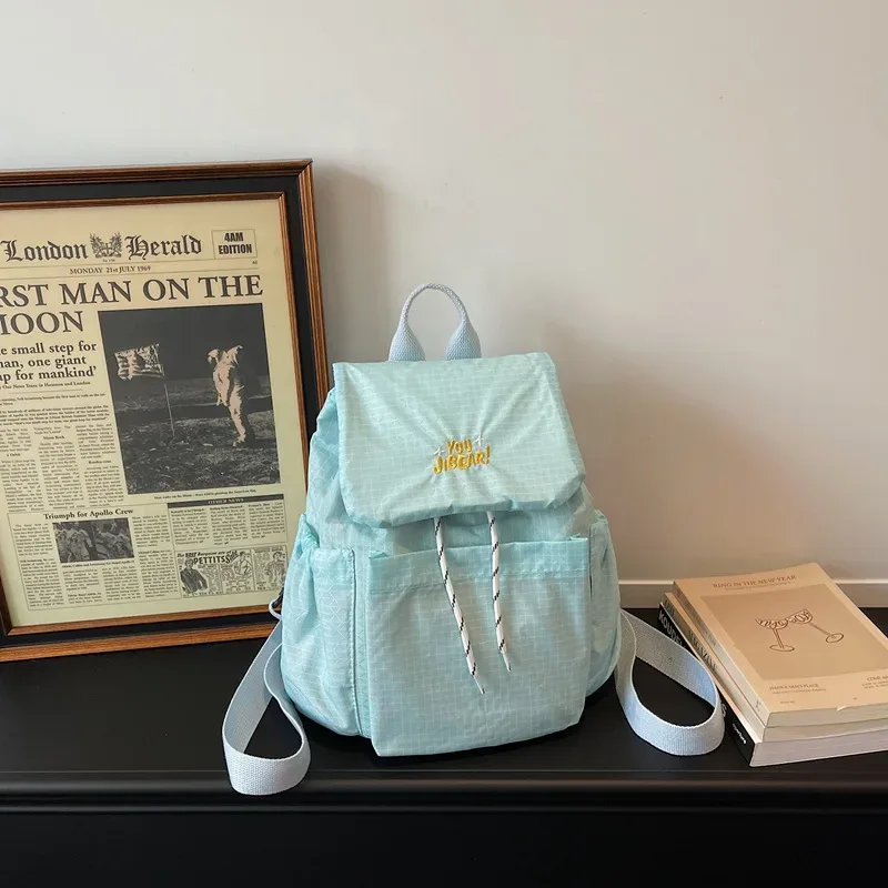 nouveau sac à dos à carreaux tendance, léger, imperméable, pour femme, idéal pour les voyages, l'université, les trajets quotidiens, l'école, avec plusieurs poches, sac à dos décontracté