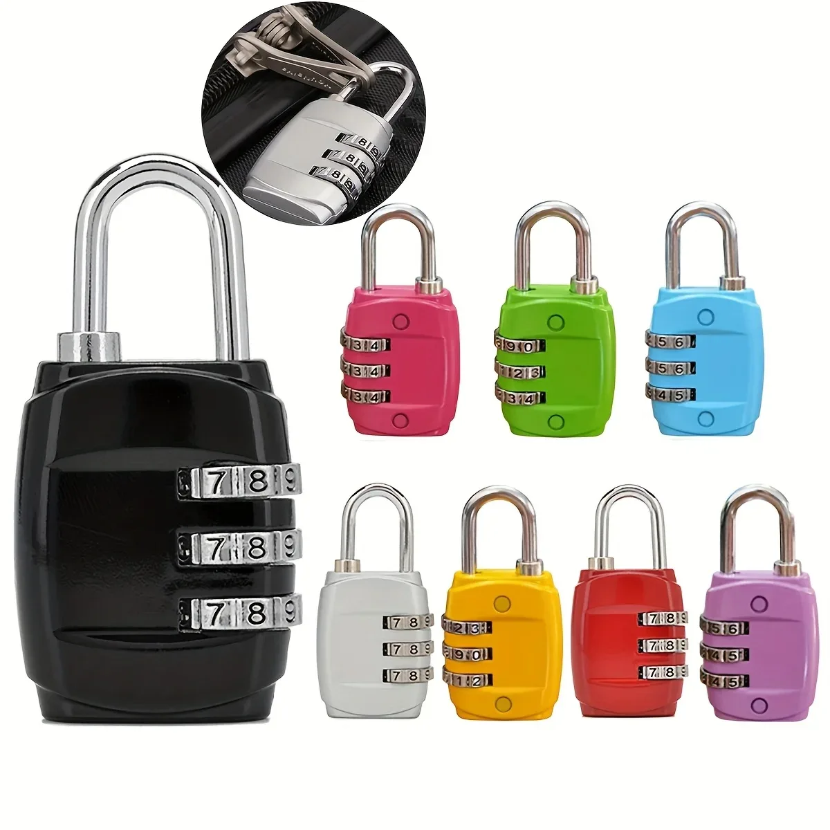 mini cadenas à combinaison à 3 chiffres en alliage de zinc, disponible en plusieurs couleurs, serrure à code de sécurité pour bagages, valises, sacs à dos, tiroirs et armoires