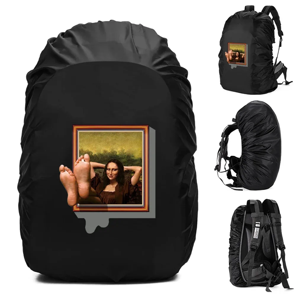 housse de pluie imperméable pour sac à dos, accessoires de voyage, motif 3d imprimé, portable pour l'extérieur, 20l-70l, pour randonnée et escalade