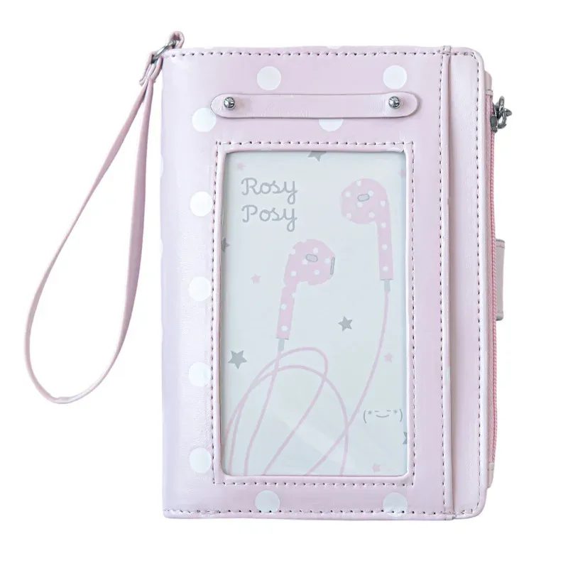 rosyposy sac de voyage en cuir à pois, organiseur de documents de voyage portable, porte-cartes, porte-monnaie, sac à poignet grande capacité
