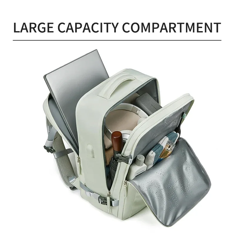 femme voyage sac à dos affaires 16 pouces sac à dos pour ordinateur portable mode école sac à dos usb charge sac à dos étanche avec sac à chaussures