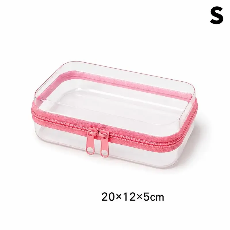 pochette cosmétique transparente à fermeture éclair, étanche, rigide, portable, pour usage quotidien, organiseur de produits de toilette de voyage