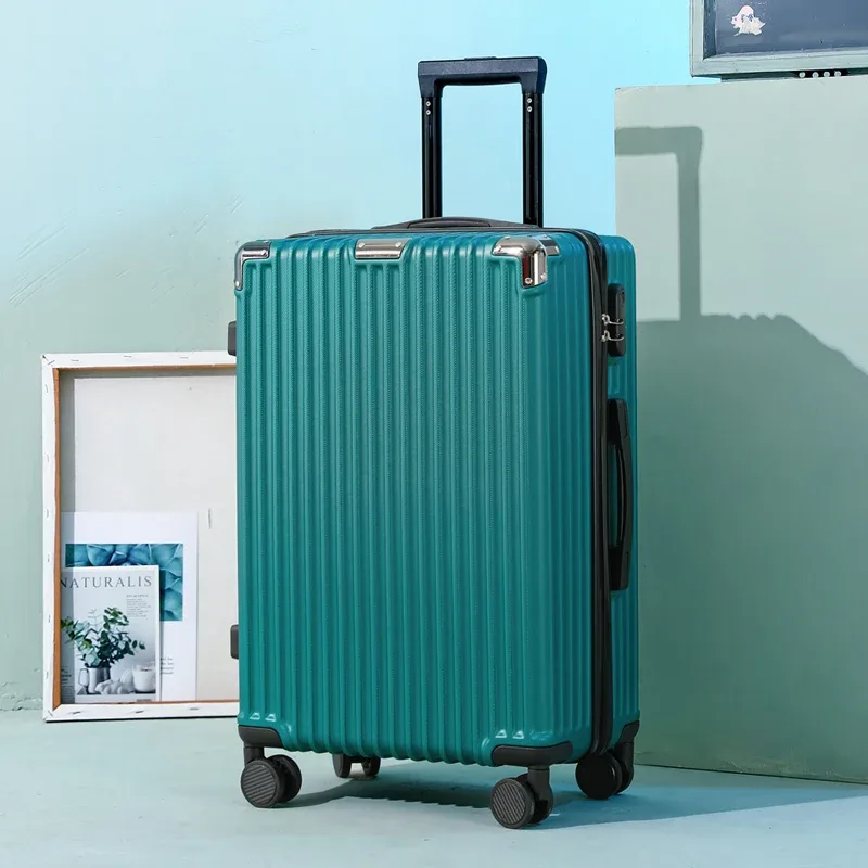 bagage pour hommes 22-24 pouces grande capacité épaissi valise de voyage durable avec mot de passe serrure étudiant valise en cuir bagage à main