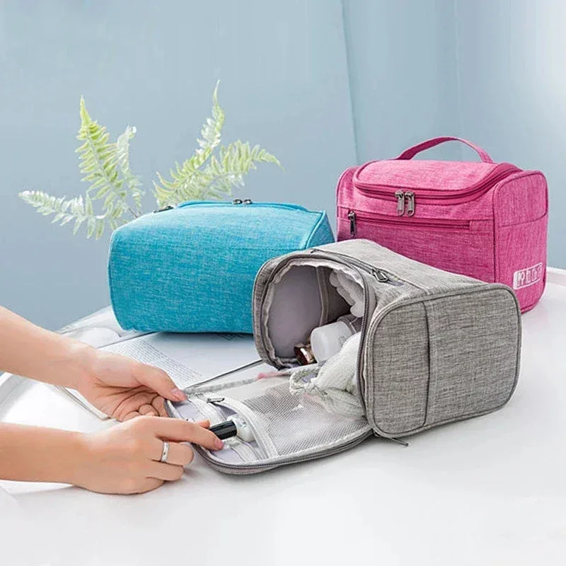 sac à cosmétiques étanche à crochet pour femmes, organisateur de voyage, trousse de maquillage pour hommes, trousse de maquillage, pochette de toilette de salle de bain, nécessaire de lavage
