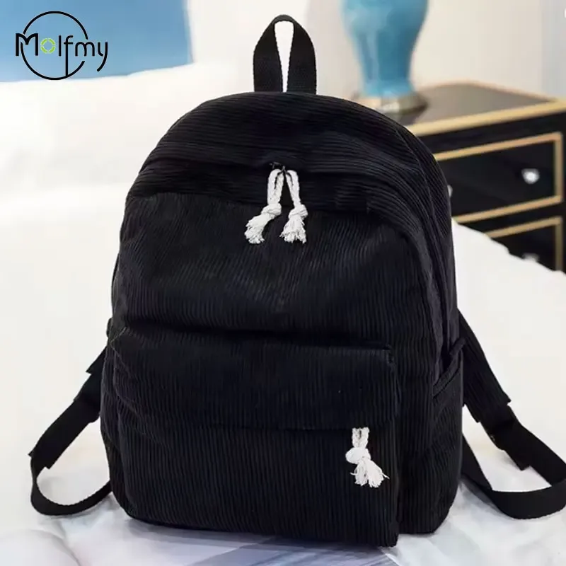 1 pièces sac à dos personnalisé grande capacité cartable en velours côtelé fait à la main nom unique personnalisé multicolore corde fil couleur décoration