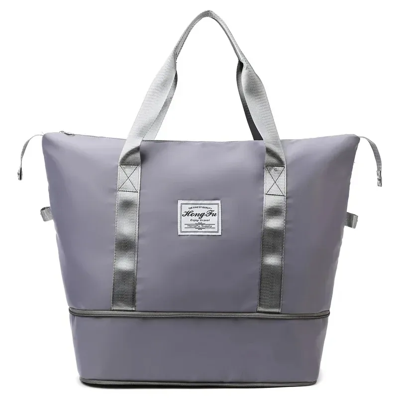 sac de voyage pliable, extensible, grande capacité, sacs de sport en nylon, étanche, double couche, fermeture éclair, sac à main, organisateur de bagages, fourre-tout, nouveau
