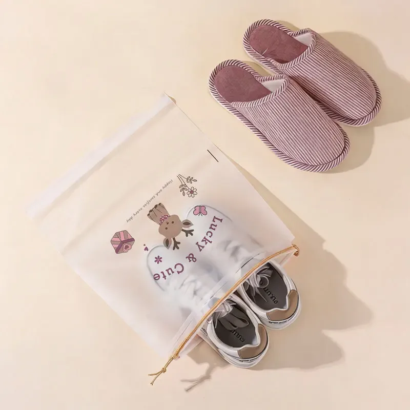 sac de rangement transparent imperméable à cordon en plastique pour cosmétiques, serviettes et chaussettes, idéal pour la salle de bain et la plage - lot de 10