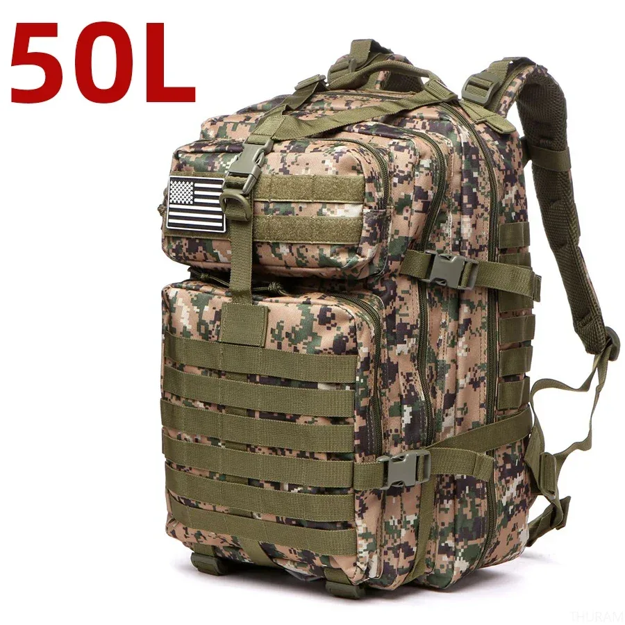 25l/50l robuste en nylon imperméable à l'eau tactique sport trekking pêche chasse camping randonnée sac à dos sacs à dos en plein air