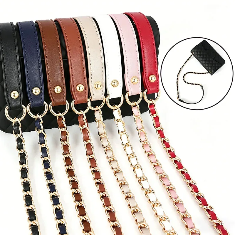 Sac à bandoulière haut de gamme en cuir PU souple avec chaîne et sangle métallique pour sac bandoulière, accessoires de remplacement premium pour femmes