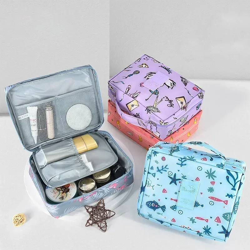 Grand sac à cosmétiques de voyage pour femmes, fourre-tout imperméable, organisateur de maquillage, trousse de toilette féminine, trousse de maquillage, pochette de rangement, boîte pour dames