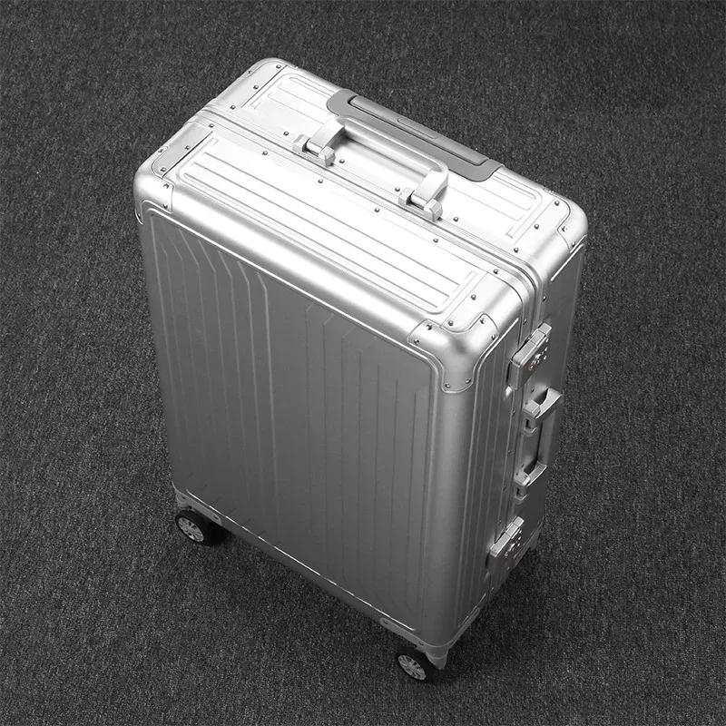 valise de voyage tout aluminium 2026 sur roulettes avec serrure à combinaison, bagage à roulettes pour homme, grande taille, bagage à main