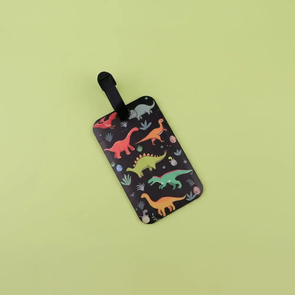 porte-étiquette de bagage anti-perte en plastique, porte-badge artistique pour valise et sac à dos, porte-carte d'identité avec motif chats mignons