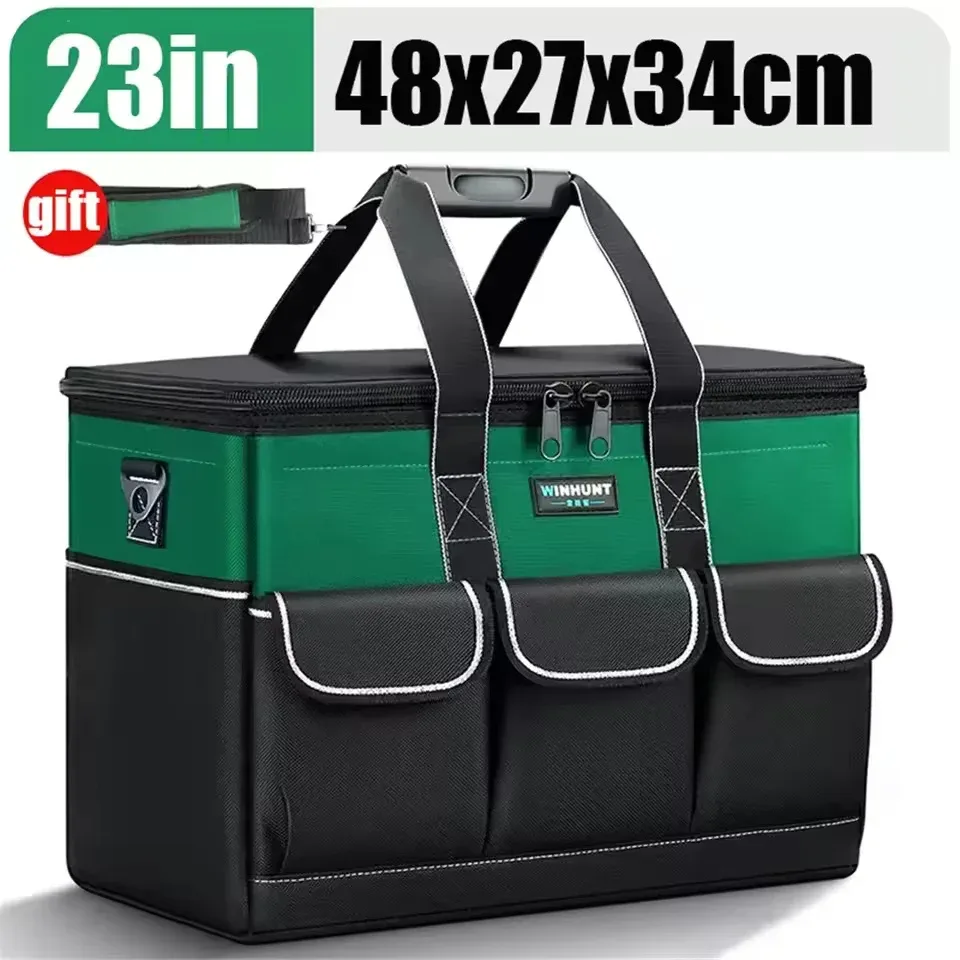 sac à outils robuste, boîte à outils portable à 14 poches, organisateur de rangement, organisation de boîte à outils avec bandoulière réglable