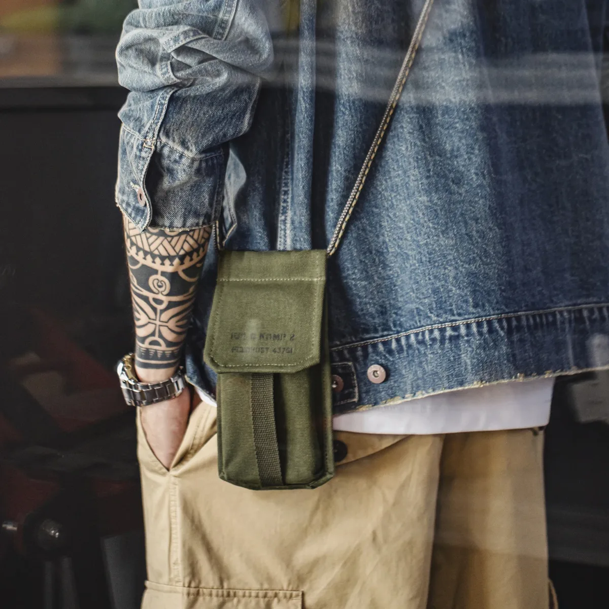 maden hommes vintage m16 militaire vert mini sac femme sac à bandoulière sacs à bandoulière sac de téléphone décontracté porte-monnaie détachable