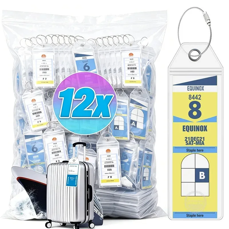 porte-étiquette de bagage en pvc épais, étanche, avec fermeture éclair et boucles en acier inoxydable pour les voyages en croisière royal caribbean