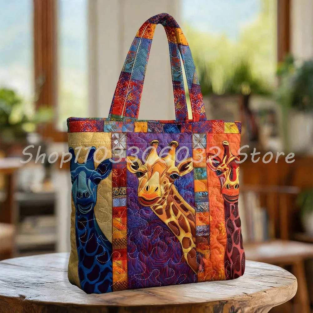 sac fourre-tout matelassé à imprimé girafe de dessin animé pour femme et homme, sac de voyage, sac de week-end quotidien et extérieur 2026