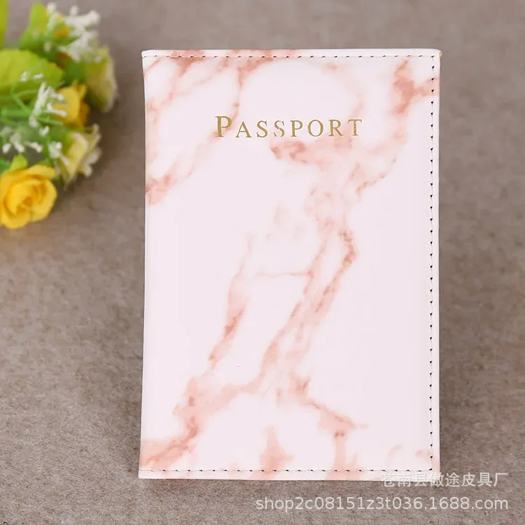 porte-passeport de voyage à motif marbré, couvertures de passeport, clip de billet d'avion, porte-carte d'identité et de crédit, accessoires de voyage
