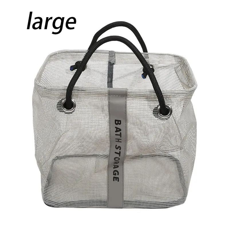 grand/petit sac de douche, trousse de toilette portable, fournitures dentaires pour hommes, trousse de toilette en maille, panier de rangement de voyage pour femmes, 2025