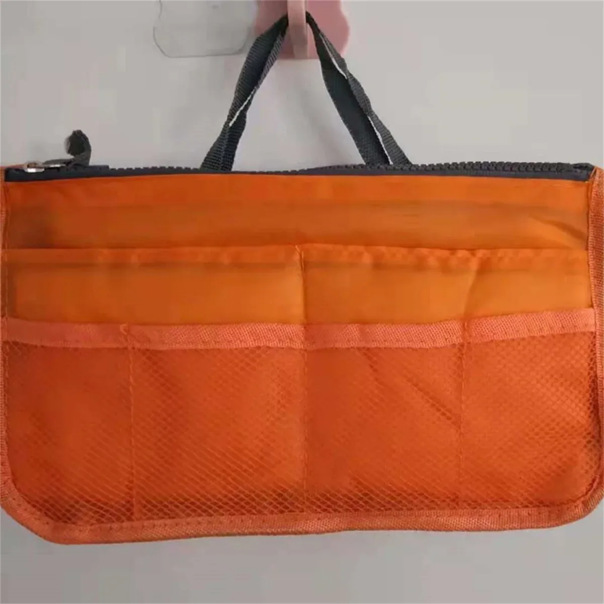 sac de maquillage multifonctionnel de grande capacité, sac de voyage portable à double fermeture éclair, sac de rangement pour articles de toilette, sac pour maman, sac cosmétique multi-poches