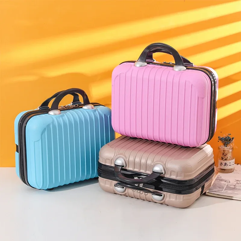 bagage à main portable de 14 pouces, sac à cosmétiques, organisateur de toilette, mini valise de voyage légère et étanche pour femmes, cosmétiques