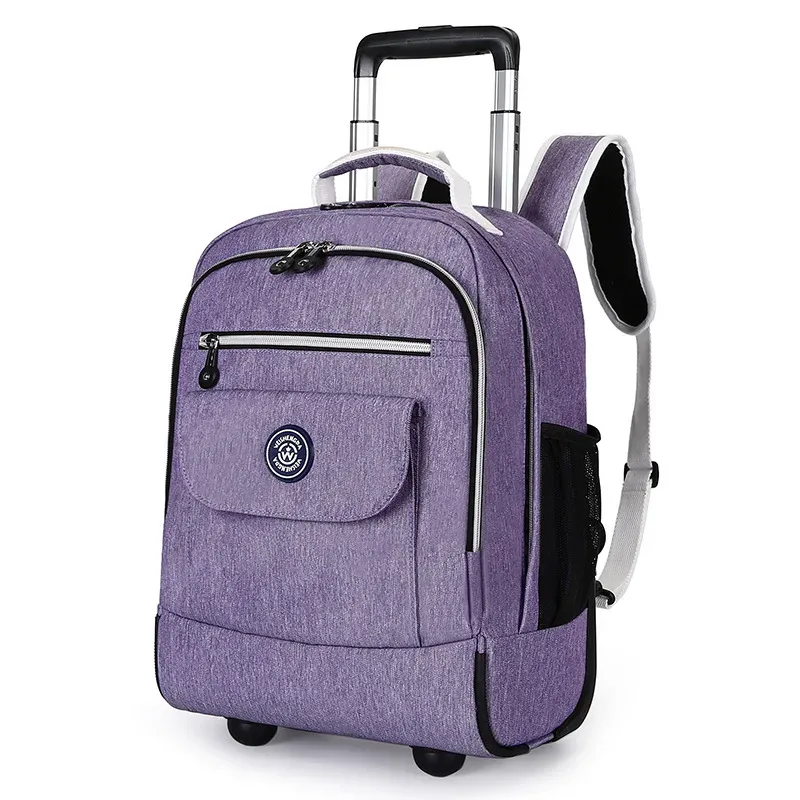 mode chariot bagages sac à dos avec roues voyage grande capacité chariot sacs bagages roulants ordinateur portable d'affaires sac d'école