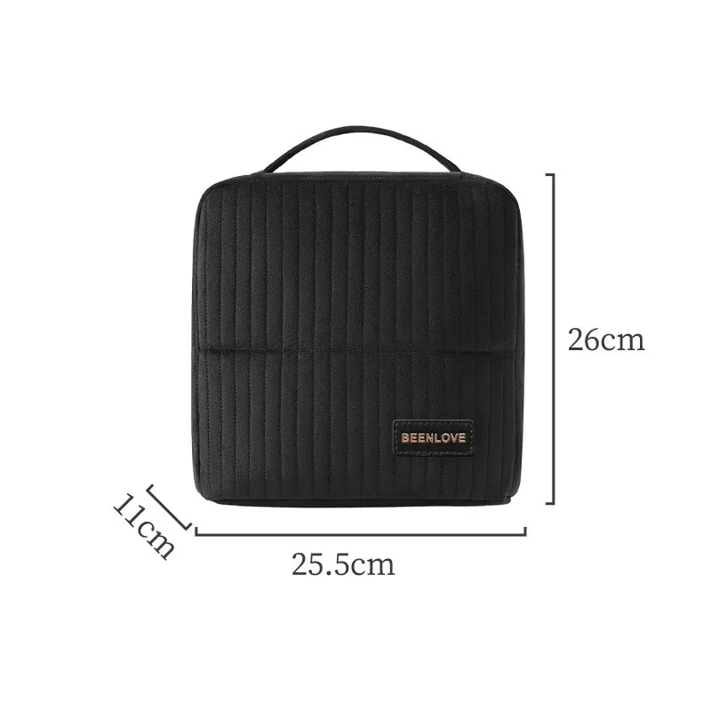 trousse de maquillage verticale, grande capacité, organisateur de cosmétiques portable, trousse de toilette de voyage avec poignée, étui à cosmétiques portable pour femmes