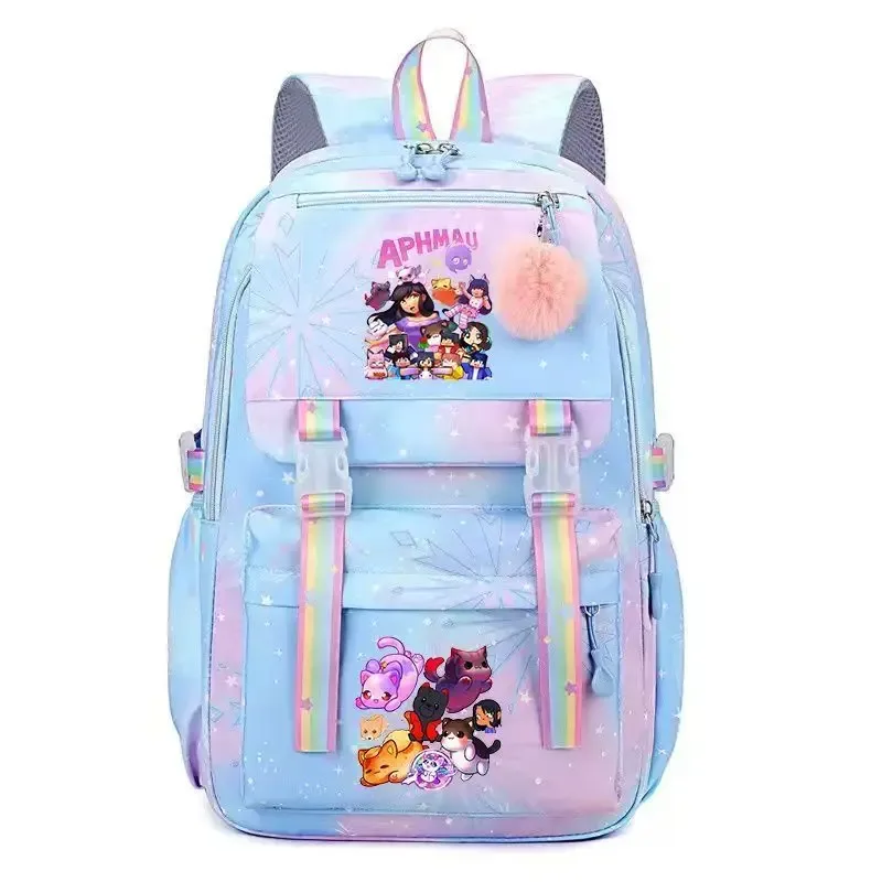mochila aphmau sac à dos pour femmes et filles, sac d'école pour étudiants, sacs à dos de voyage de grande capacité, sac à dos pour ordinateur portable à la mode
