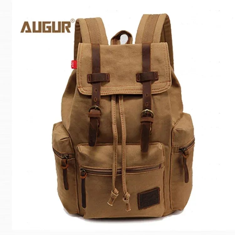 augur-sac d'école en toile vintage sr pour hommes, sacs de voyage pour hommes, grande capacité, sac rétro pour ordinateur portable, nouvelle mode
