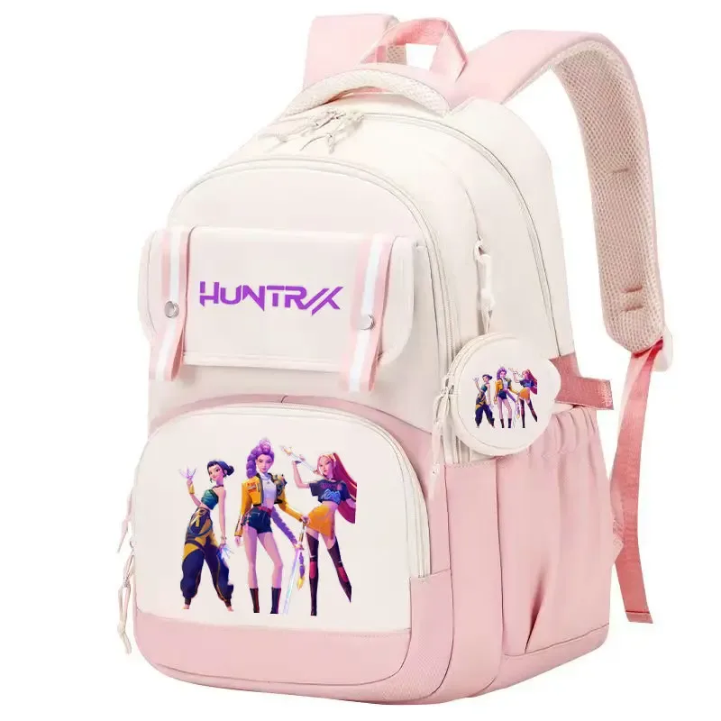 mochila kpop demon hunters – sac à dos imprimé léger, cartable pour fille, sac de voyage décontracté pour les déplacements