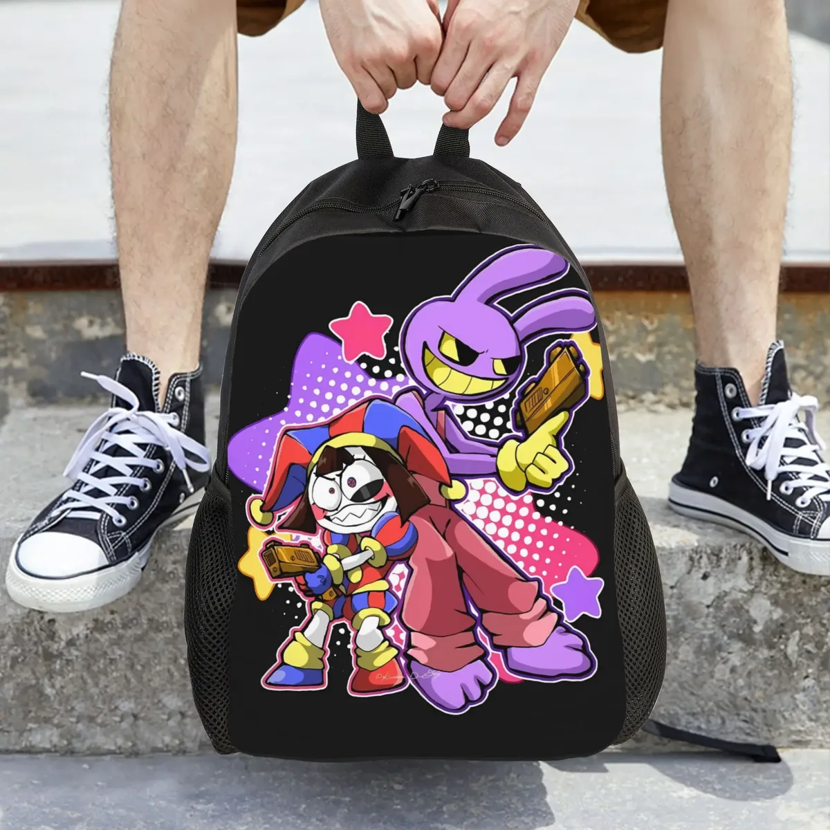 sac à dos thermique jax cartoon digitals circus, sacs à dos de voyage, sacs d'école à motif design pour étudiants, sac à dos élégant
