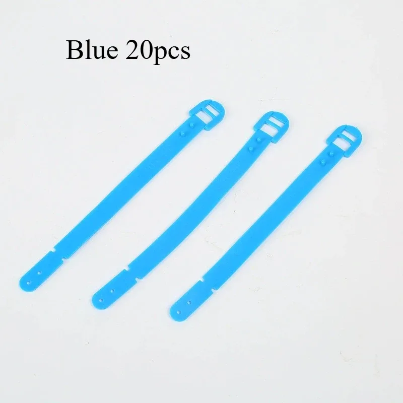 20 sangles d'étiquettes de bagage en silicone, sangles d'étiquettes de bagage en pvc avec colle colorée, cordes de suspension pour étiquettes de bagage
