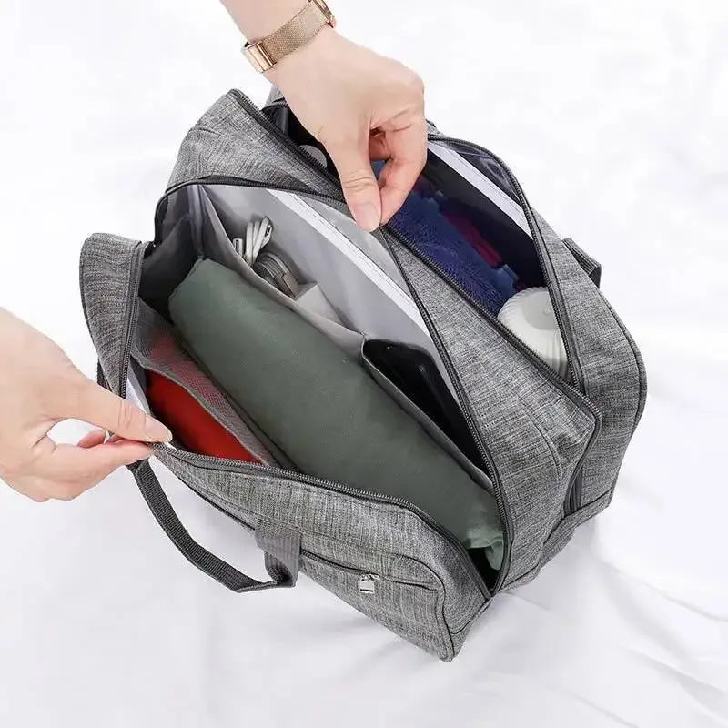 Sac à bagages multifonction de grande capacité pour court voyage, sac de maquillage pour femmes et hommes, sac de sport étanche en tissu Oxford portatif